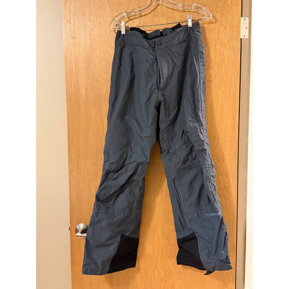 Columbia Titanium Omni-Tech Snow Pants Womens Medium Gray Waterproof Suspenders